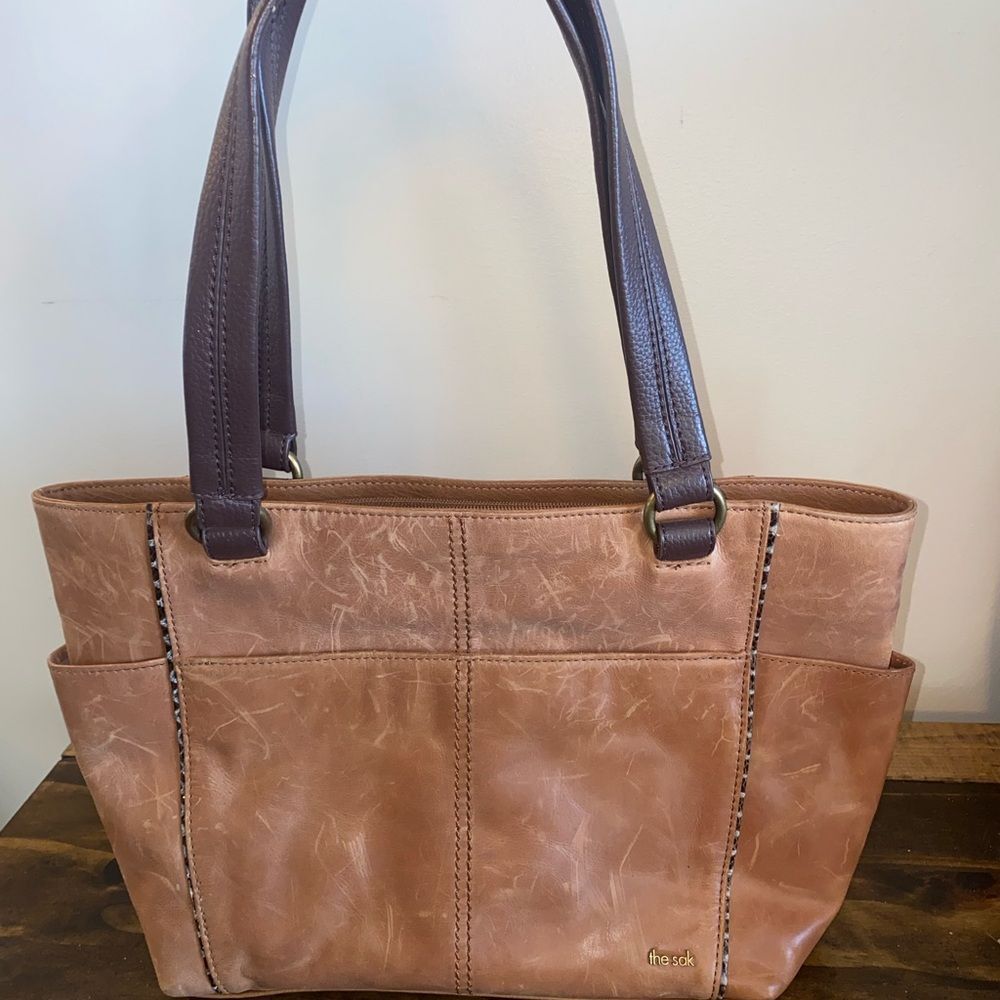 The Sak Ashby Satchel Tan Leather Shoulder Purse